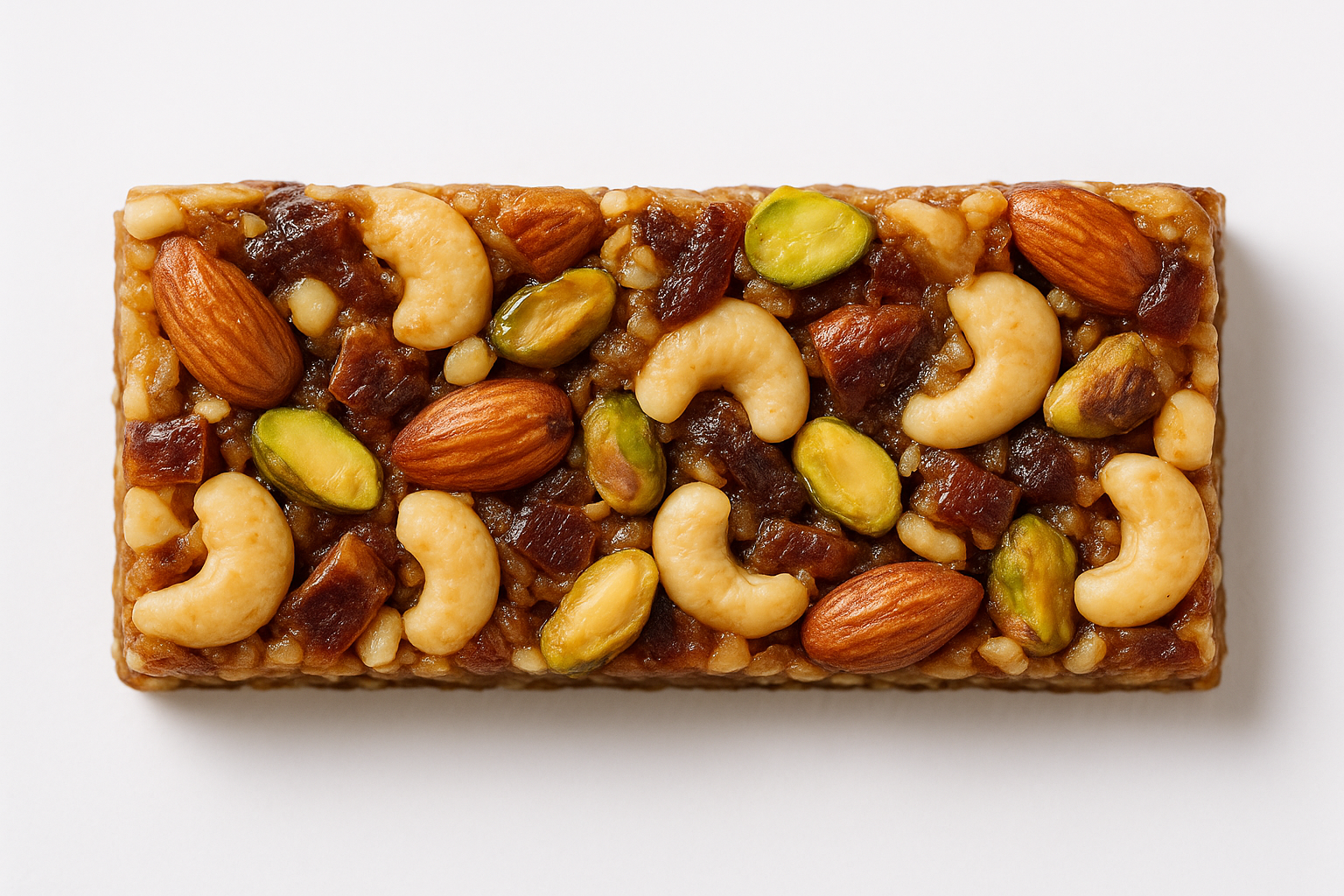 Almond, pistachio cashew and dates granola bar 